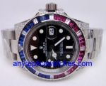 Rolex GMT Master II Watch - Red / Blue Diamond Bezel - Replica Rolex